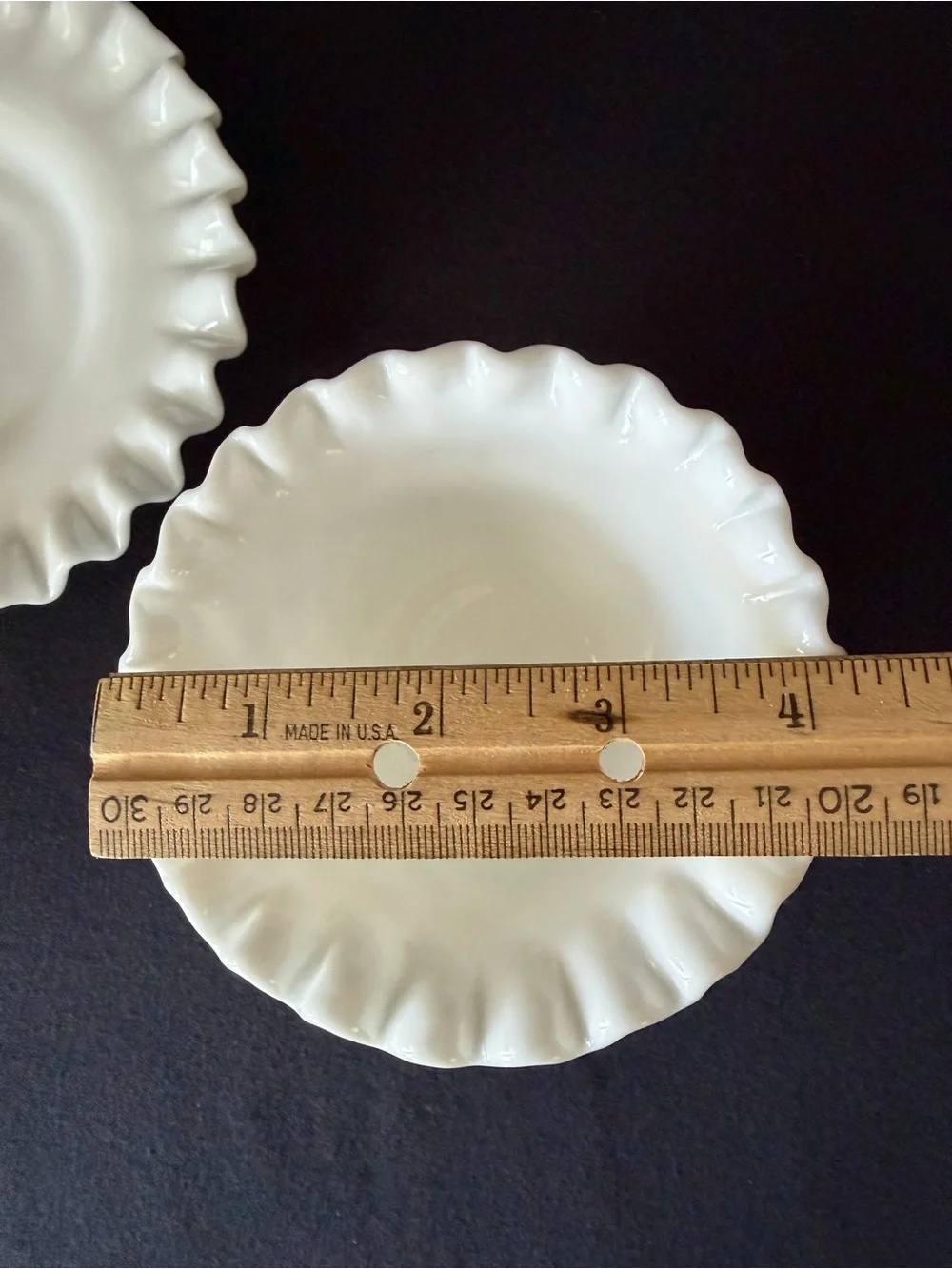 Mayonnaise Bowl and Under Plate - Fenton Hobnail Milk Glass
